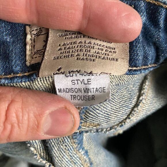 Y2K VTG William Rast Madison Flare Trouser Low Rise Jeans 28 x 32 Snap Button - Picture 8 of 10